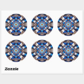 Rond Sticker aux couleurs argentine (Feuille)
