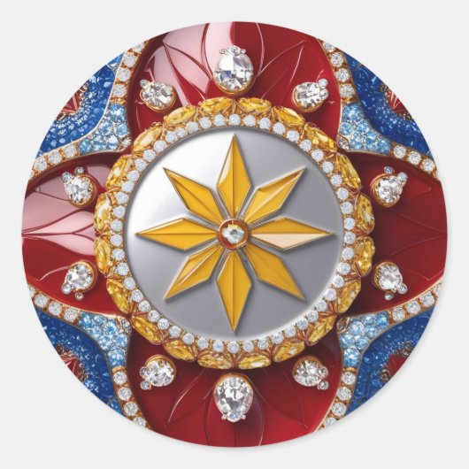 Rond Sticker aux couleurs colombiennes (Devant)