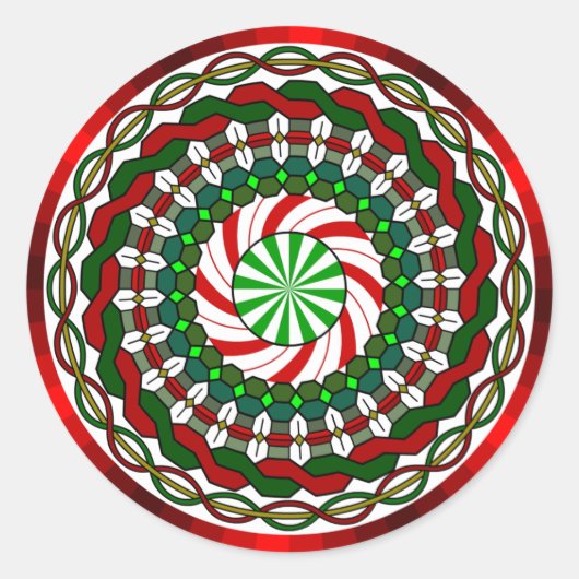 Rond Sticker aux couleurs de Noël (Devant)
