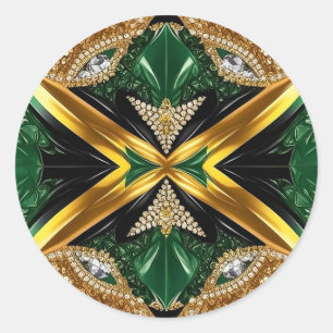 Rond Sticker aux couleurs jamaïcaines