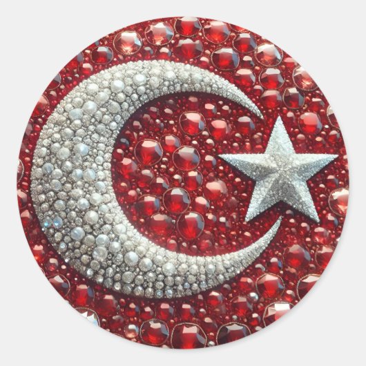 Rond Sticker aux couleurs turques Design (Devant)