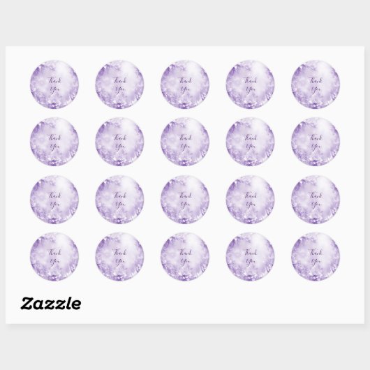 Rond Sticker aux fleurs blanches violettes (Feuille)