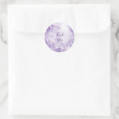 Rond Sticker aux fleurs blanches violettes (Sac)