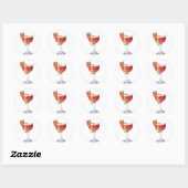 Rond Sticker aux fraises Daiquiri (Feuille)