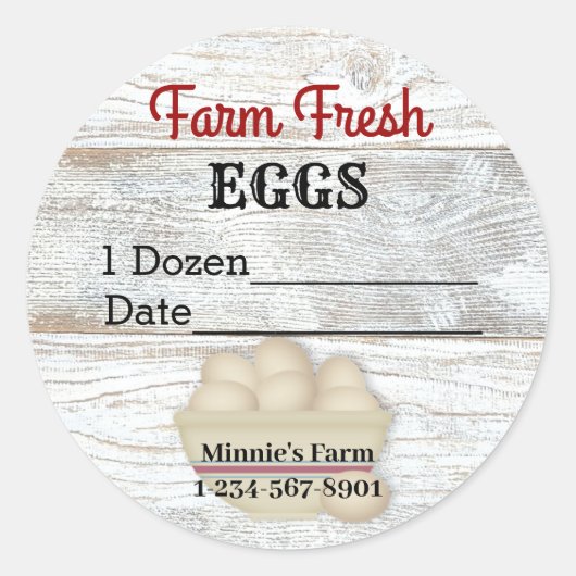 Rond Sticker aux oeufs frais (Devant)