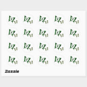 Rond Sticker aux papillons verts (Feuille)