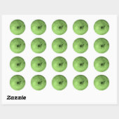 Rond Sticker aux pommes vertes (Feuille)