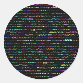 Rond Sticker Ava Text Design I