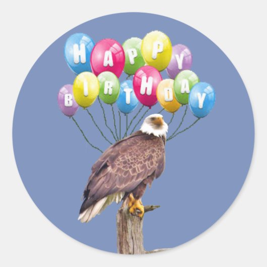 Rond Sticker avec aigle d'anniversaire (Devant)