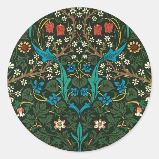 ROND STICKER AVEC CONCEPTION "TULIPS" DE WILLIAM MORRIS (Devant)