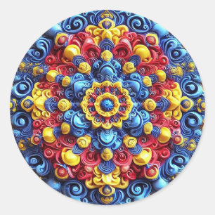 Rond Sticker avec des couleurs roumaines Design