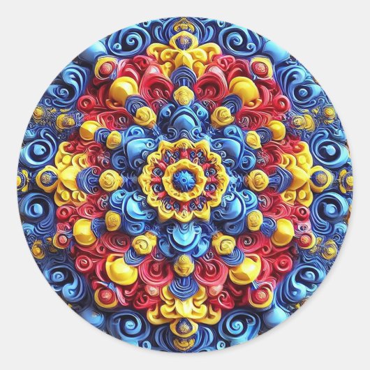 Rond Sticker avec des couleurs roumaines Design (Devant)