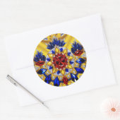 Rond Sticker avec des couleurs roumaines Design (Enveloppe)