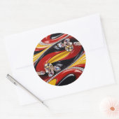 Rond Sticker avec design de couleurs Belgique (Enveloppe)