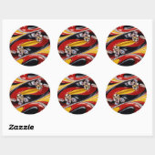 Rond Sticker avec design de couleurs Belgique (Feuille)