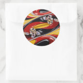 Rond Sticker avec design de couleurs Belgique (Sac)