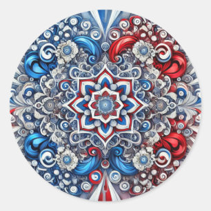 Rond Sticker avec design de couleurs françaises