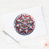 Rond Sticker avec Design de couleurs norvégiennes (Enveloppe)