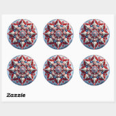 Rond Sticker avec Design de couleurs norvégiennes (Feuille)