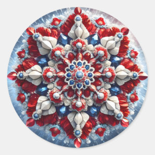 Rond Sticker avec Design de couleurs norvégiennes