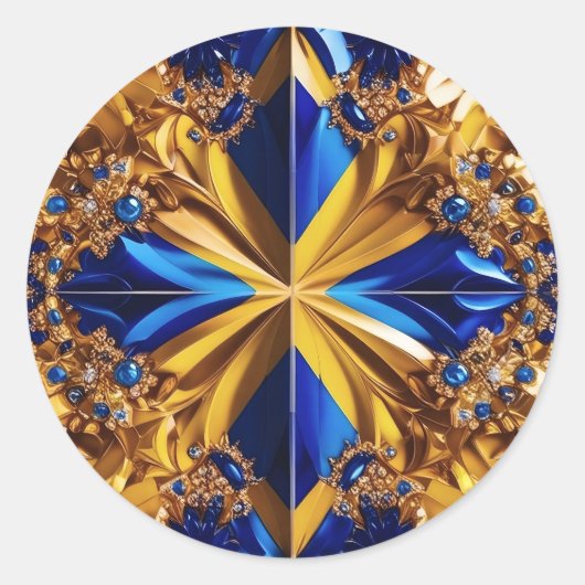 Rond Sticker avec Design de couleurs Suède (Devant)