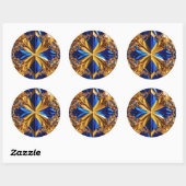 Rond Sticker avec Design de couleurs Suède (Feuille)