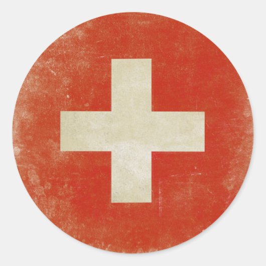 Rond Sticker avec Distressed Suisse (Devant)