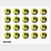 Rond Sticker avec drapeau Cool anarcho-capitaliste (Feuille)