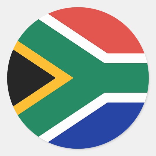 Rond Sticker avec drapeau d'Afrique du Sud (Devant)