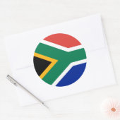 Rond Sticker avec drapeau d'Afrique du Sud (Enveloppe)