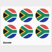 Rond Sticker avec drapeau d'Afrique du Sud (Feuille)