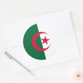 Rond Sticker avec Drapeau d'Algérie (Enveloppe)
