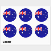 Rond Sticker avec Drapeau d'Australie (Feuille)