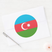 Rond Sticker avec Drapeau d'Azerbaïdjan (Enveloppe)