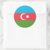 Rond Sticker avec Drapeau d'Azerbaïdjan (Sac)