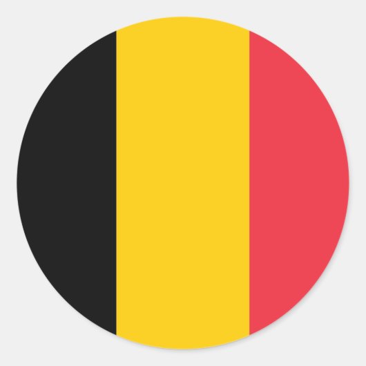 Rond Sticker avec Drapeau de Belgique (Devant)