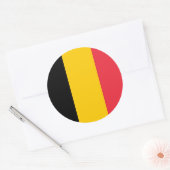 Rond Sticker avec Drapeau de Belgique (Enveloppe)