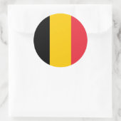 Rond Sticker avec Drapeau de Belgique (Sac)
