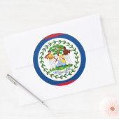 Rond Sticker avec Drapeau de Belize (Enveloppe)