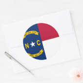 Rond Sticker avec drapeau de Caroline du Nord (Enveloppe)
