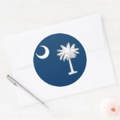 Rond Sticker avec drapeau de Caroline du Sud (Enveloppe)