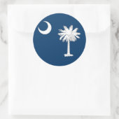 Rond Sticker avec drapeau de Caroline du Sud (Sac)