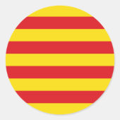 Rond Sticker avec Drapeau de Catalogne (Devant)