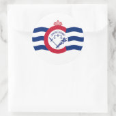 Rond Sticker avec Drapeau de Cincinnati, Ohio, USA (Sac)