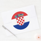 Rond Sticker avec drapeau de Croatie (Enveloppe)