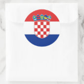 Rond Sticker avec drapeau de Croatie (Sac)