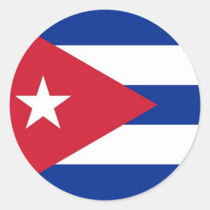 Rond Sticker avec drapeau de Cuba