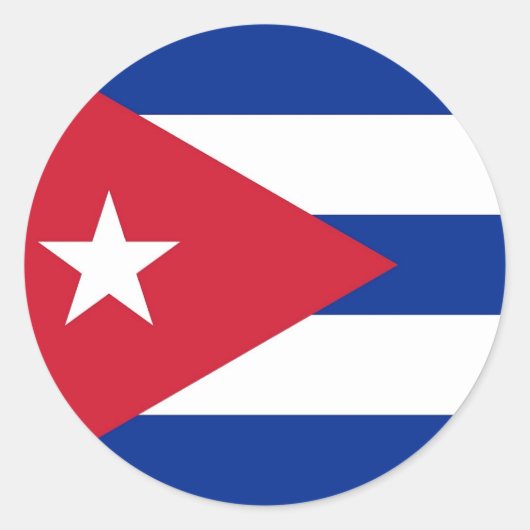 Rond Sticker avec drapeau de Cuba (Devant)