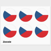 Rond Sticker avec Drapeau de Czechia (Feuille)