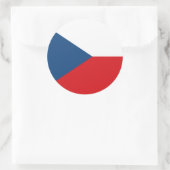 Rond Sticker avec Drapeau de Czechia (Sac)